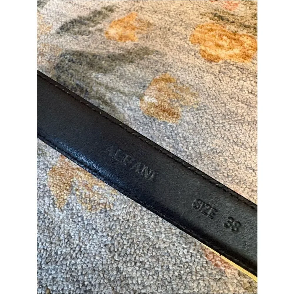 Genuine snakeskin Leather Black Belt 38 Vintage Flaw Alfani